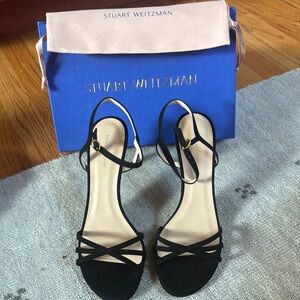 Stuart Weitzman Black Strappy Sandals - Size 10.5